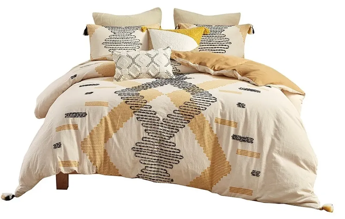 Olliix by INK+IVY Arizona 3 Pieces Yellow Full/Queen Cotton Comforter Set