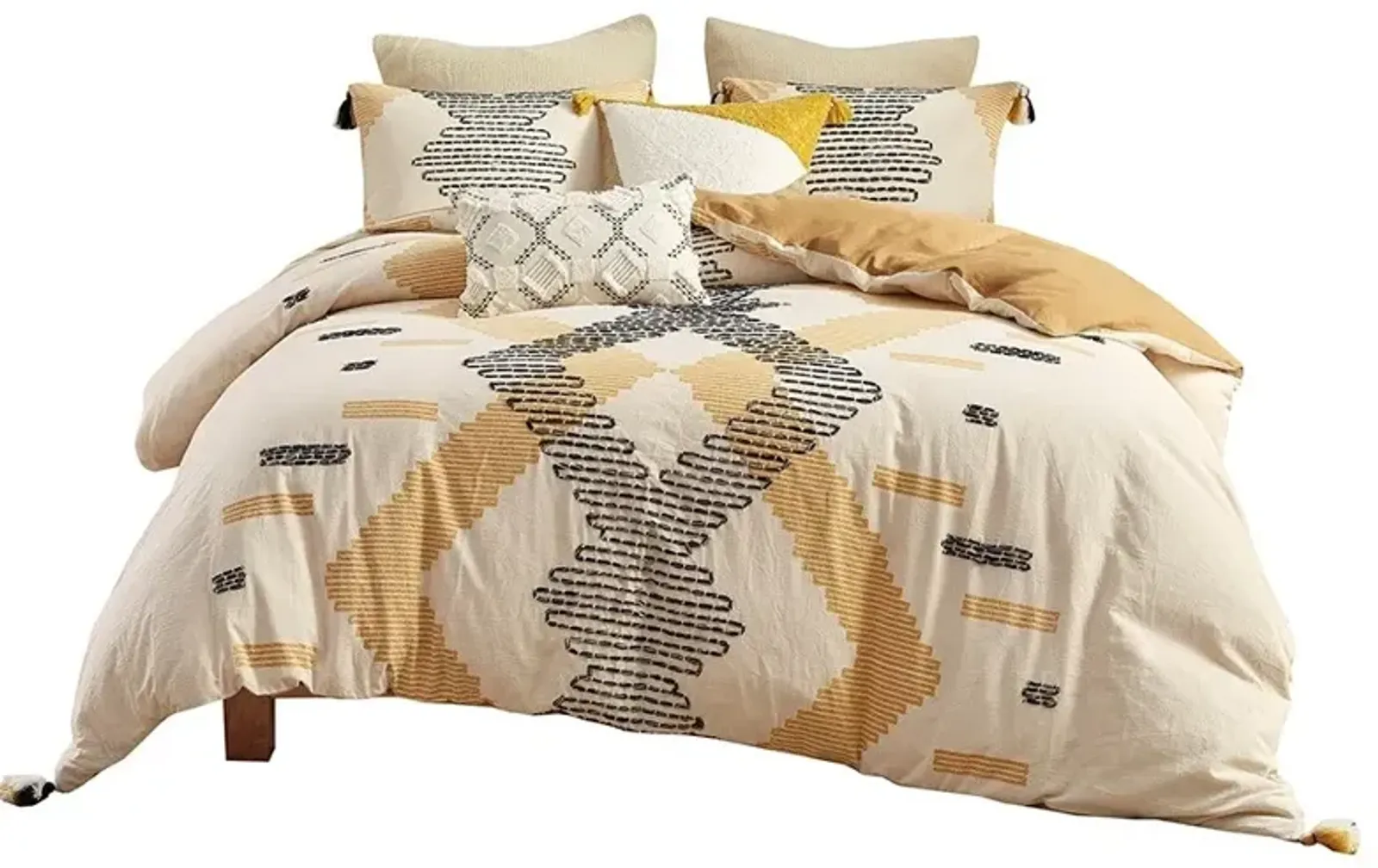 Olliix by INK+IVY Arizona 3 Pieces Yellow Full/Queen Cotton Comforter Set