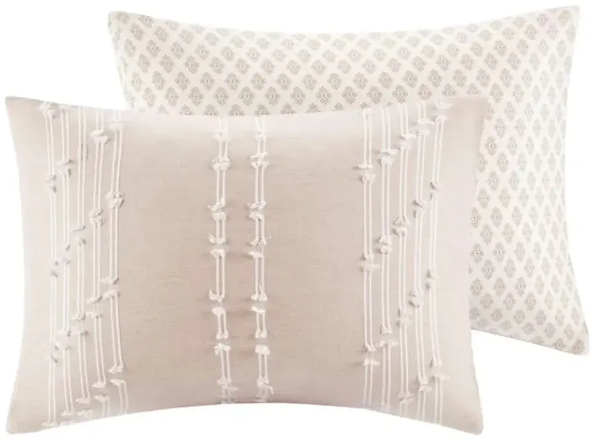 Olliix by INK+IVY Kara Blush Full/Queen Cotton Jacquard Comforter Set