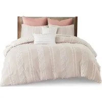Olliix by INK+IVY Kara Blush King/California King Cotton Jacquard Comforter Set