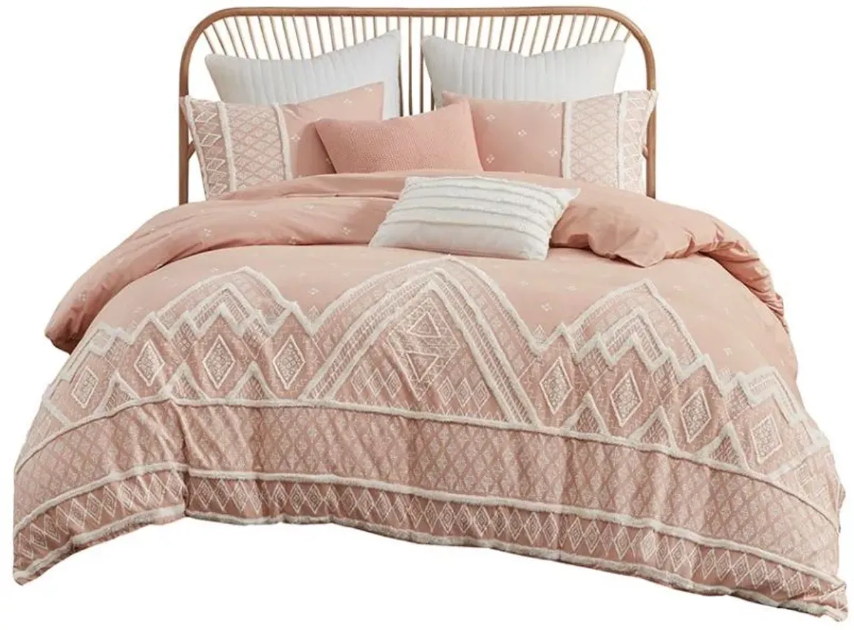 Olliix by INK+IVY Marta 3 Piece Blush King/California King Flax and Cotton Blended Comforter Set