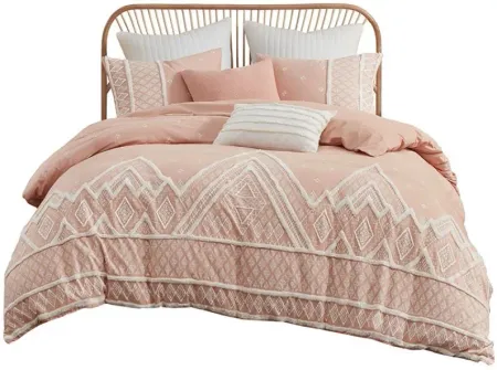 Olliix by INK+IVY Marta 3 Piece Blush King/California King Flax and Cotton Blended Comforter Set