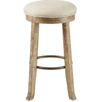 Olliix by INK+IVY Light Grey Oaktown Backless Bar Stool with Swivel Seat