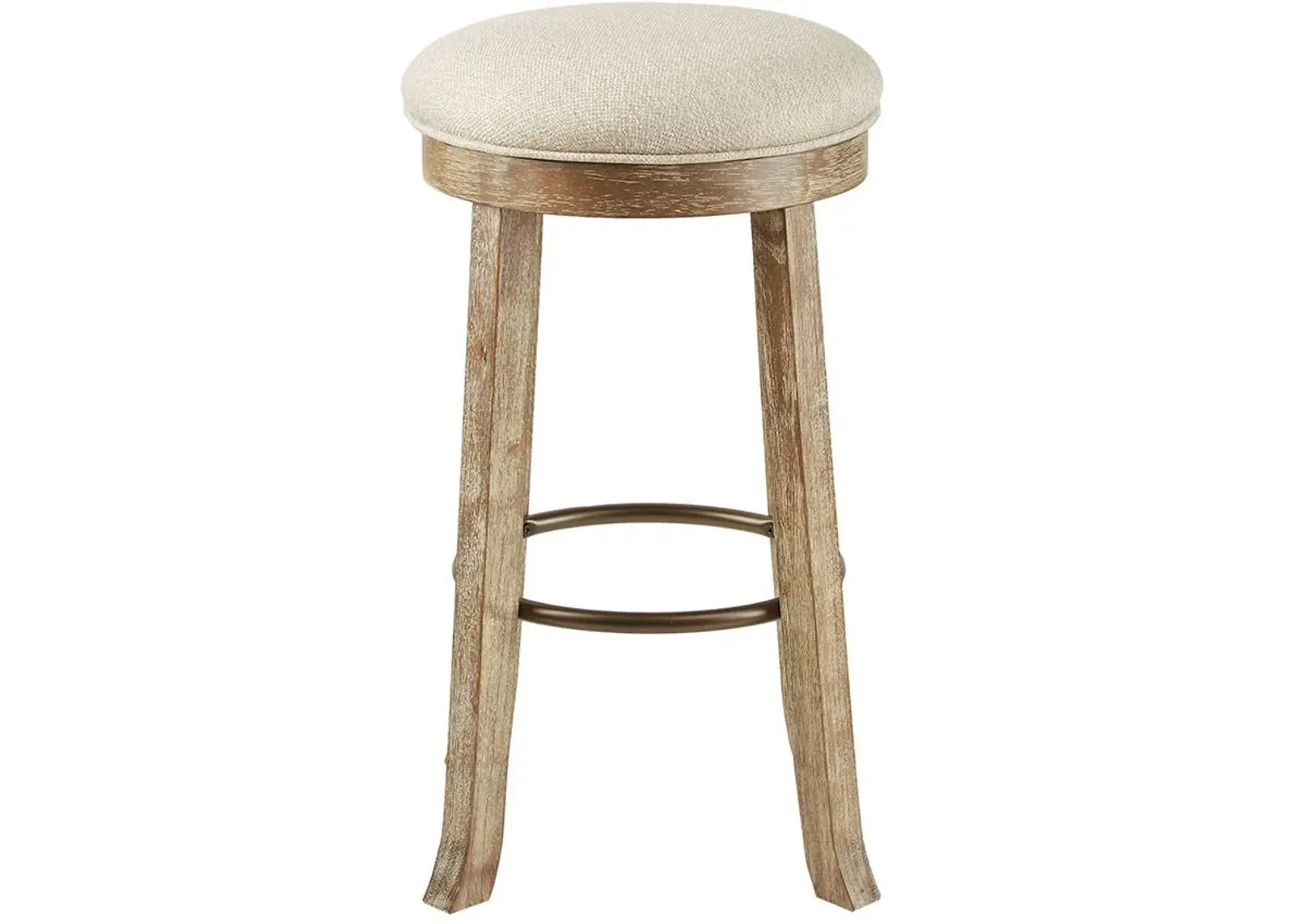 Olliix by INK+IVY Light Grey Oaktown Backless Bar Stool with Swivel Seat