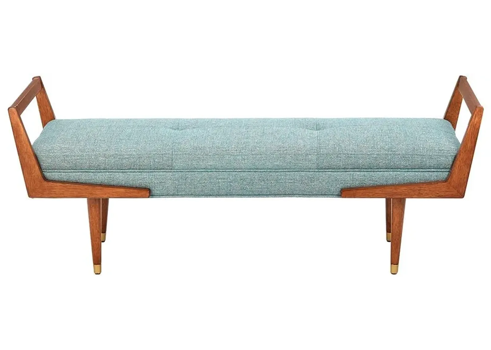 Olliix by INK+IVY Blue/Pecan Boomerang Bench