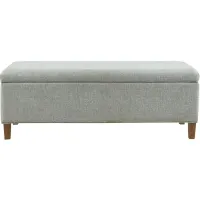 Olliix by INK+IVY Marcie Blue 48" Upholstered Storage Bench