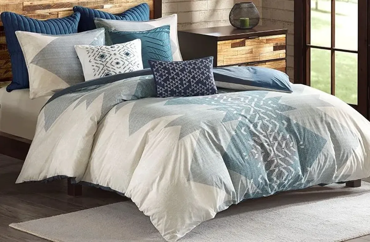 Olliix by INK+IVY 3 Piece Blue King/California King Nova Comforter Mini Set