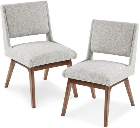 Olliix by INK+IVY Light Grey Set of 2 Boomerang Dining Chairs