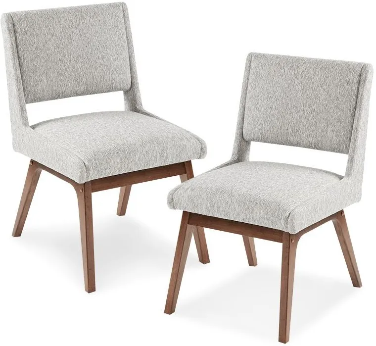 Olliix by INK+IVY Light Grey Set of 2 Boomerang Dining Chairs