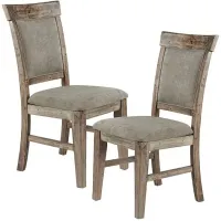 Olliix by INK+IVY Natural/Grey Set of 2 Oliver Dining Chairs