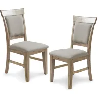 Olliix by INK+IVY Oliver Set of 2 Cream/Grey Dining Side Chair