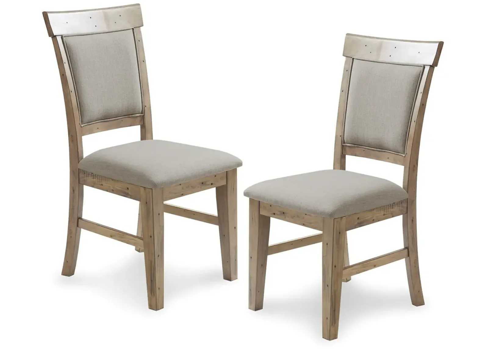 Olliix by INK+IVY Oliver Set of 2 Cream/Grey Dining Side Chair