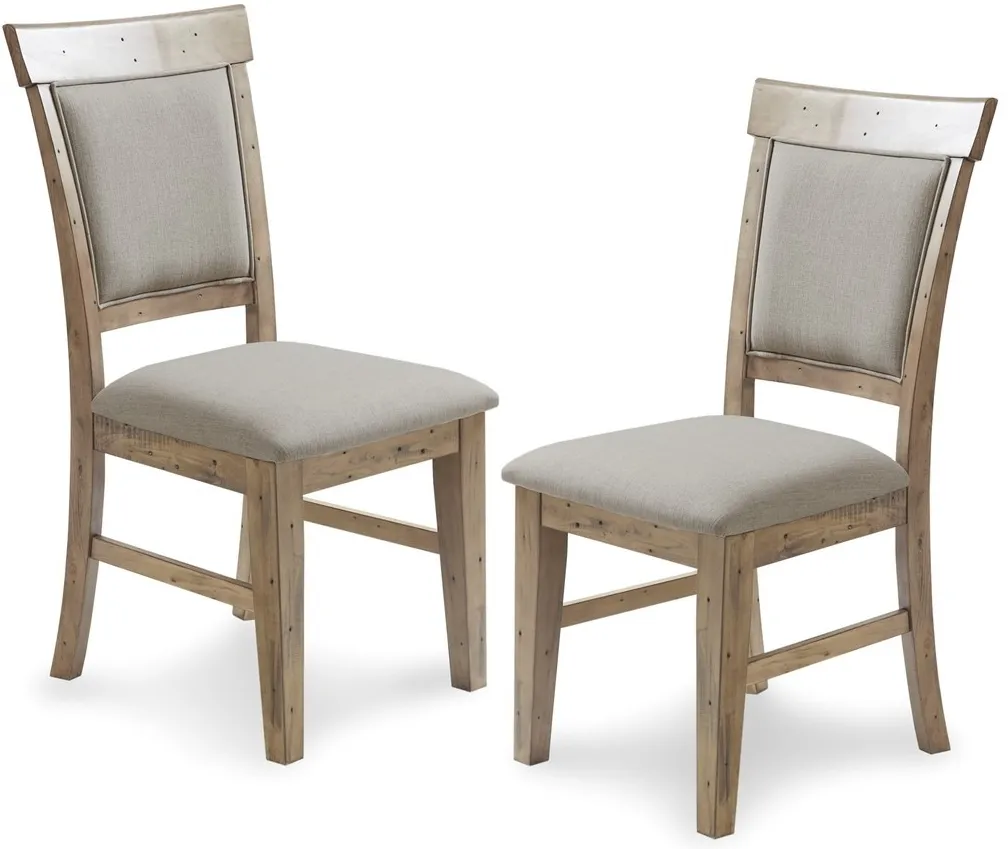 Olliix by INK+IVY Oliver Set of 2 Cream/Grey Dining Side Chair