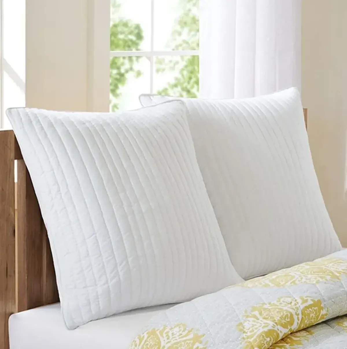 Olliix by INK+IVY White Camila Quilted Euro Sham