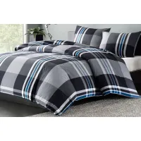 Olliix by INK+IVY Grey Twin Nathan Duvet Cover Mini Set