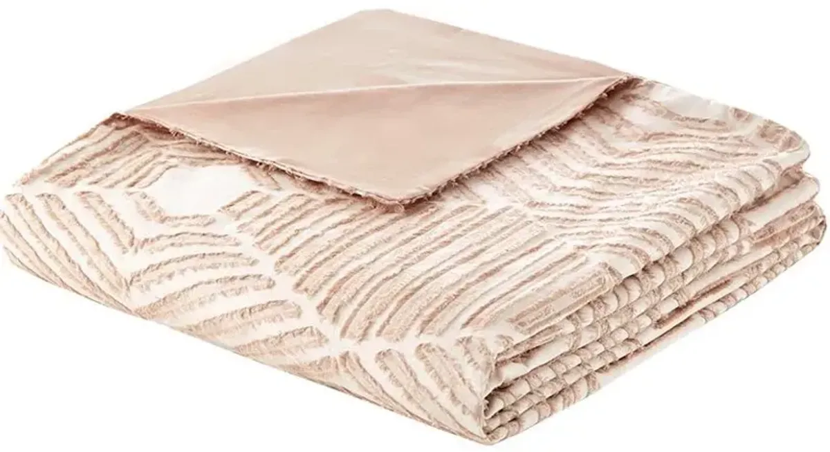 Olliix by INK+IVY Blush Full/Queen Ellipse Cotton Jacquard Duvet Cover Set