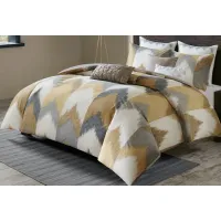 Olliix by INK+IVY Alpine Yellow Full/Queen Cotton Duvet Cover Mini Set