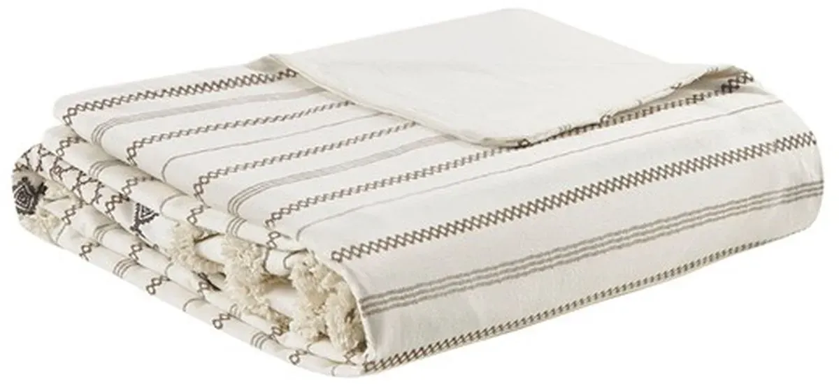Olliix by INK+IVY Ivory Full/Queen Imani Cotton Duvet Cover Mini Set