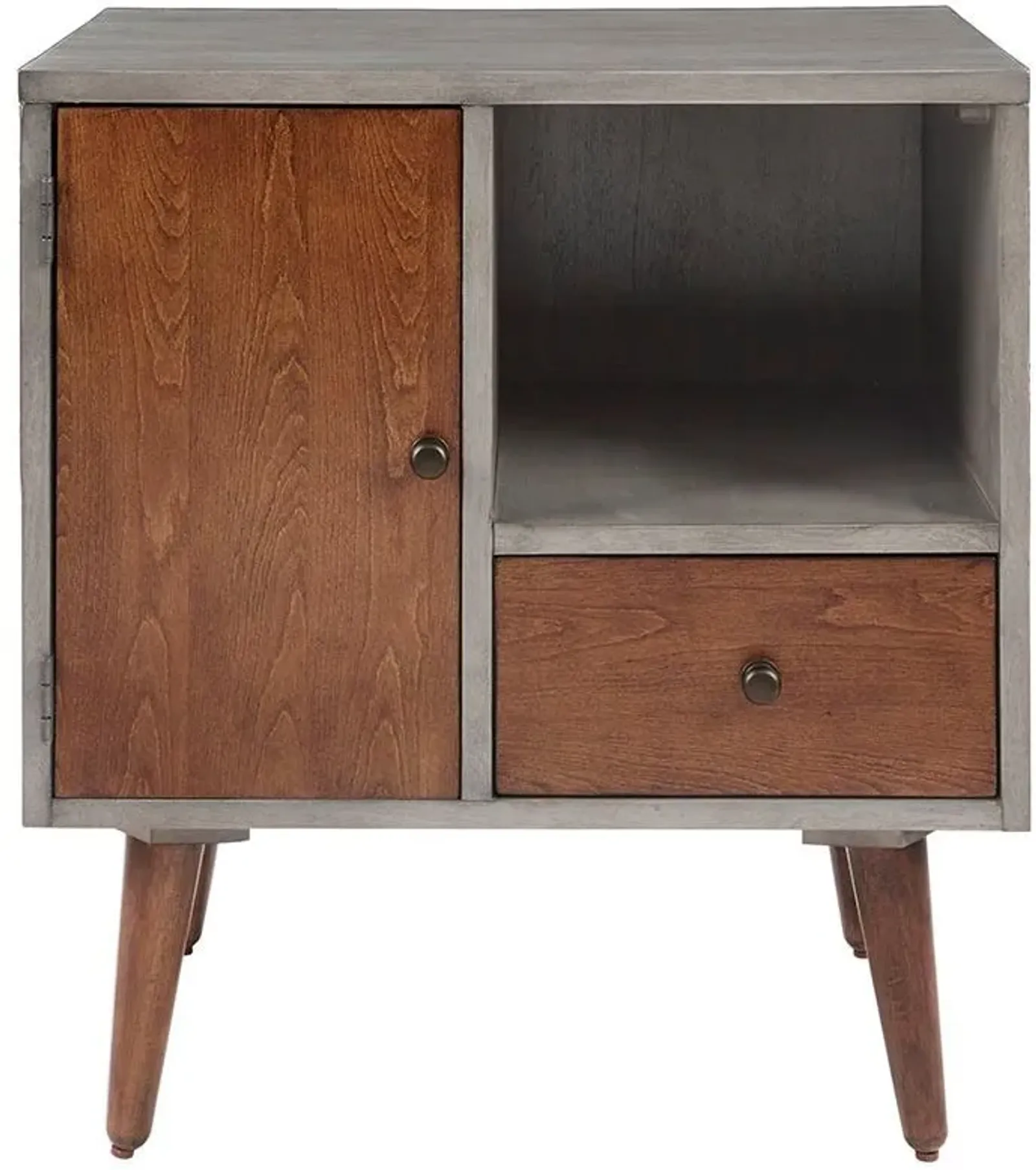 Olliix by INK+IVY Grey Stinson Storage Nightstand