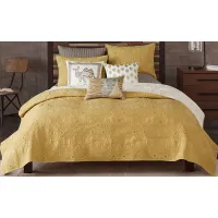Olliix by INK+IVY 3 Piece Yellow Full/Queen Kandula Coverlet Mini Set