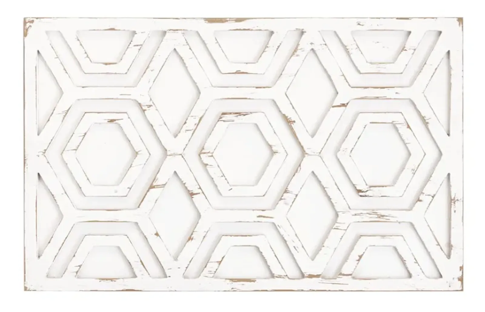 Olliix by INK+IVY Ralston White Wooden Wall Art with Pattern