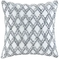 Olliix by INK+IVY Navy Riko Cotton Embroidered Square Pillow