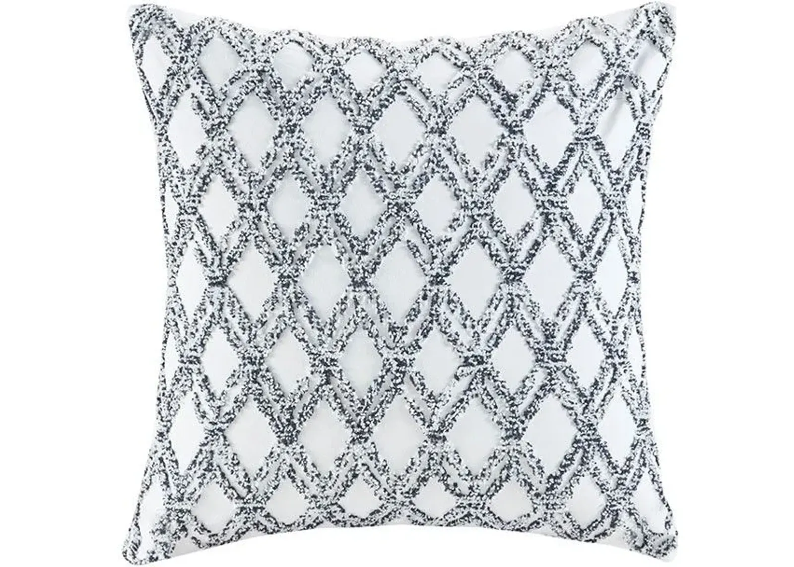 Olliix by INK+IVY Navy Riko Cotton Embroidered Square Pillow