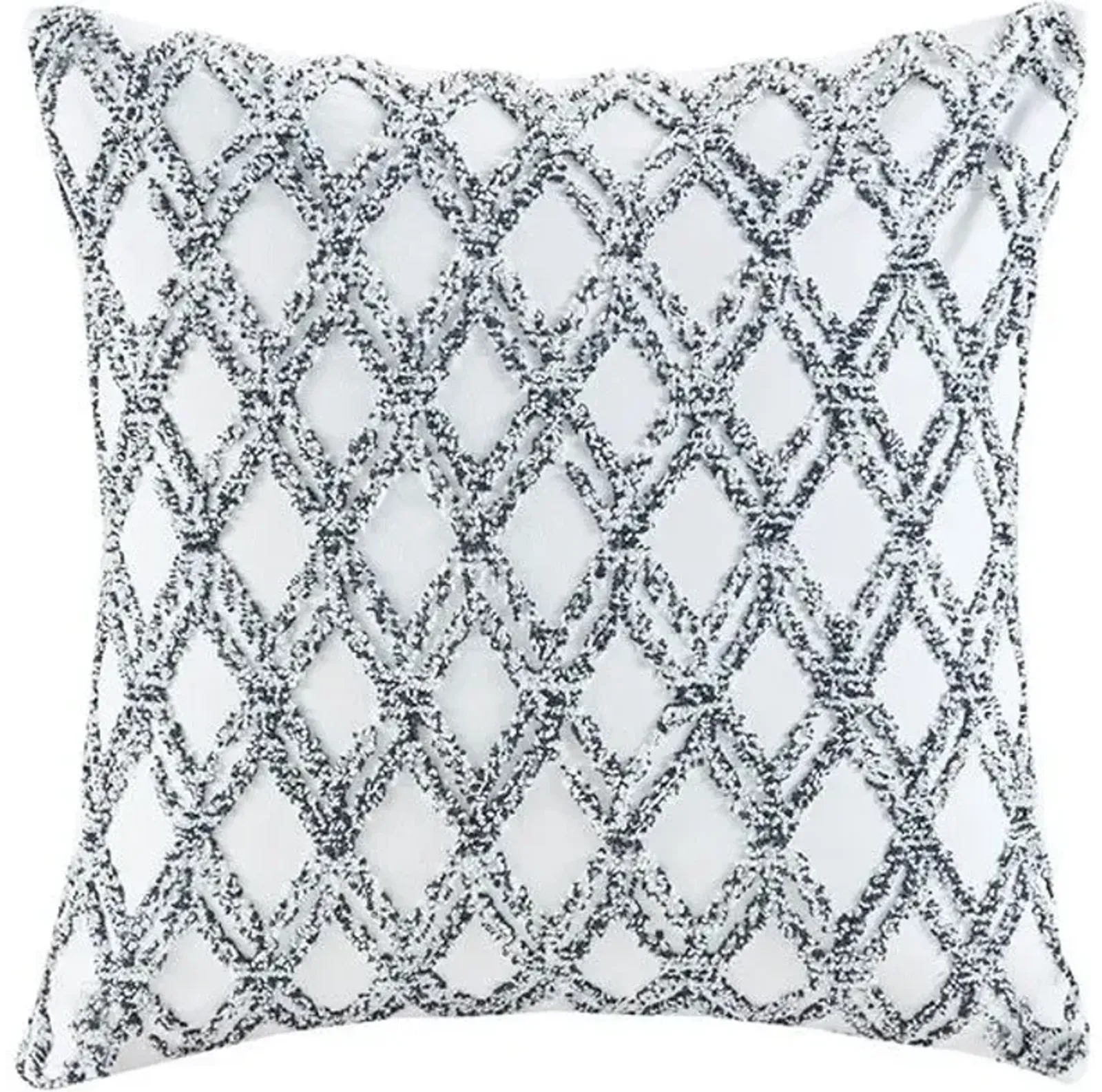 Olliix by INK+IVY Navy Riko Cotton Embroidered Square Pillow