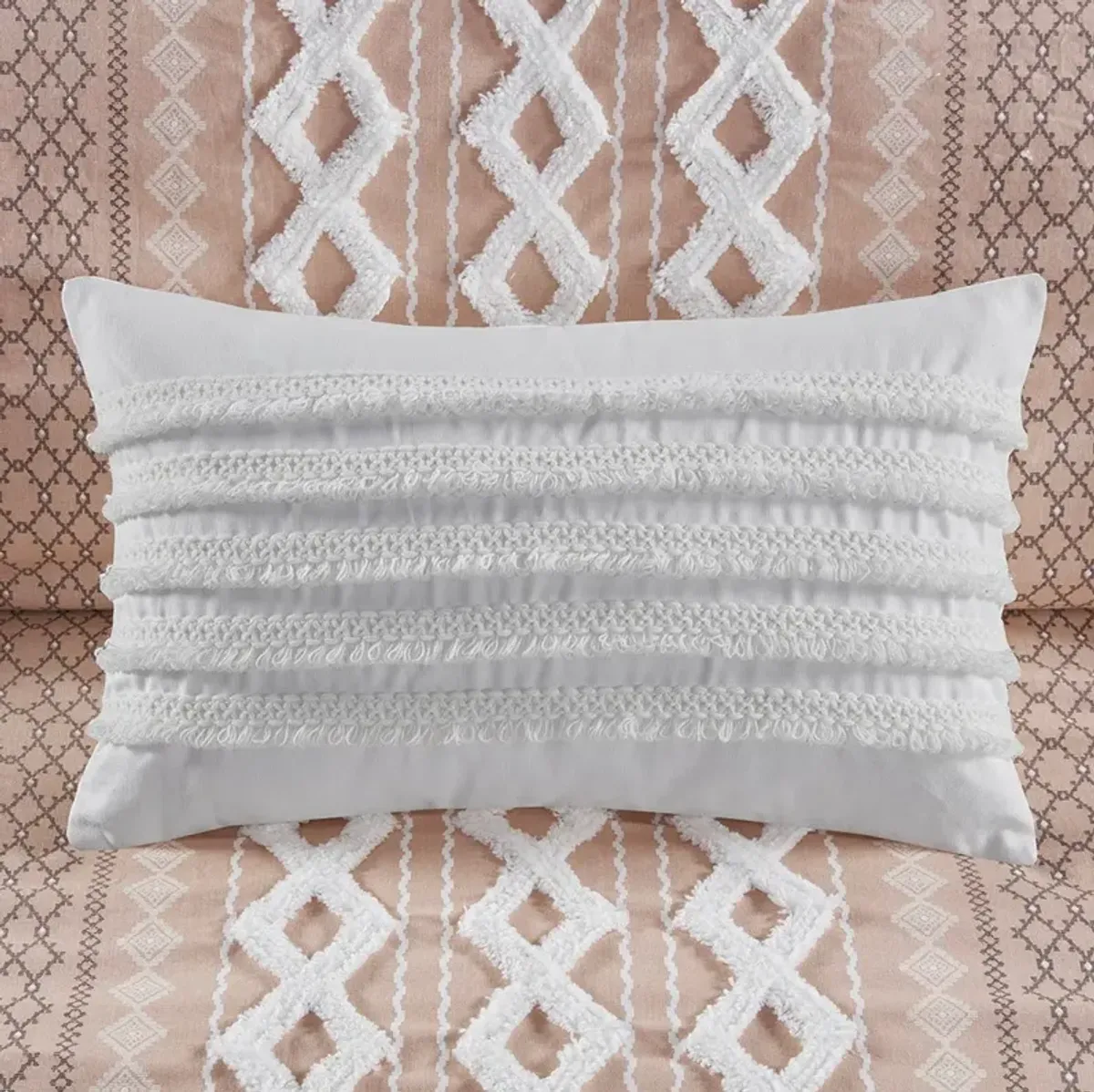 Olliix by INK+IVY Daria Ivory Cotton Oblong Pillow