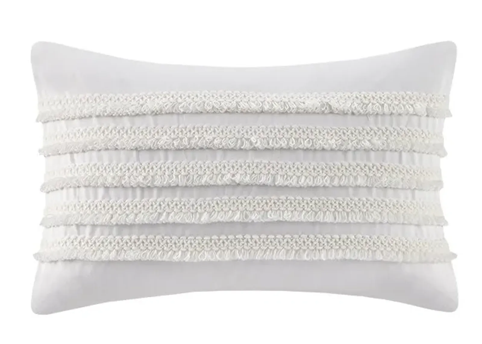 Olliix by INK+IVY Daria Ivory Cotton Oblong Pillow