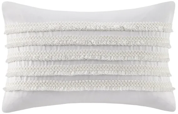 Olliix by INK+IVY Daria Ivory Cotton Oblong Pillow