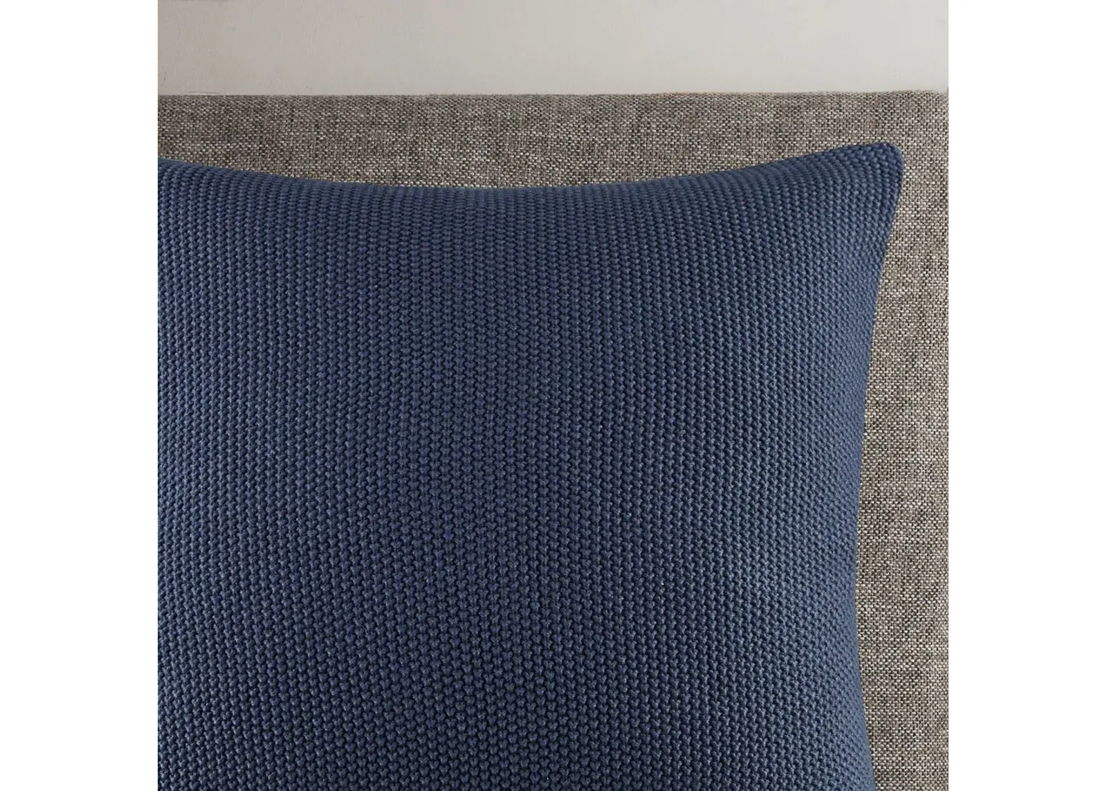 Olliix by INK+IVY Bree Knit Indigo 26" x 26" Euro Pillow Cover