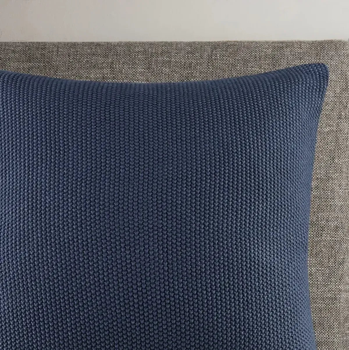 Olliix by INK+IVY Bree Knit Indigo 26" x 26" Euro Pillow Cover