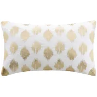 Olliix by INK+IVY Gold Nadia Dot Metallic Gold Embroidery Oblong Pillow