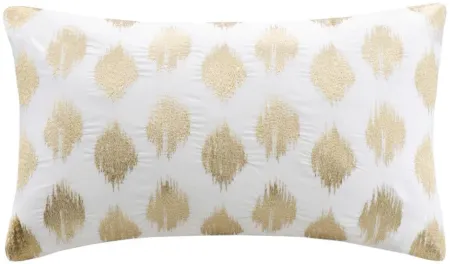 Olliix by INK+IVY Gold Nadia Dot Metallic Gold Embroidery Oblong Pillow