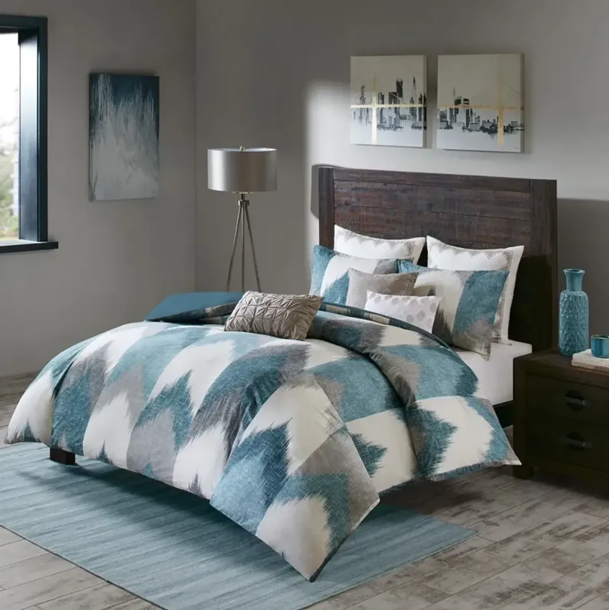 Olliix by INK+IVY Taupe Cario Embroidered Square Pillow