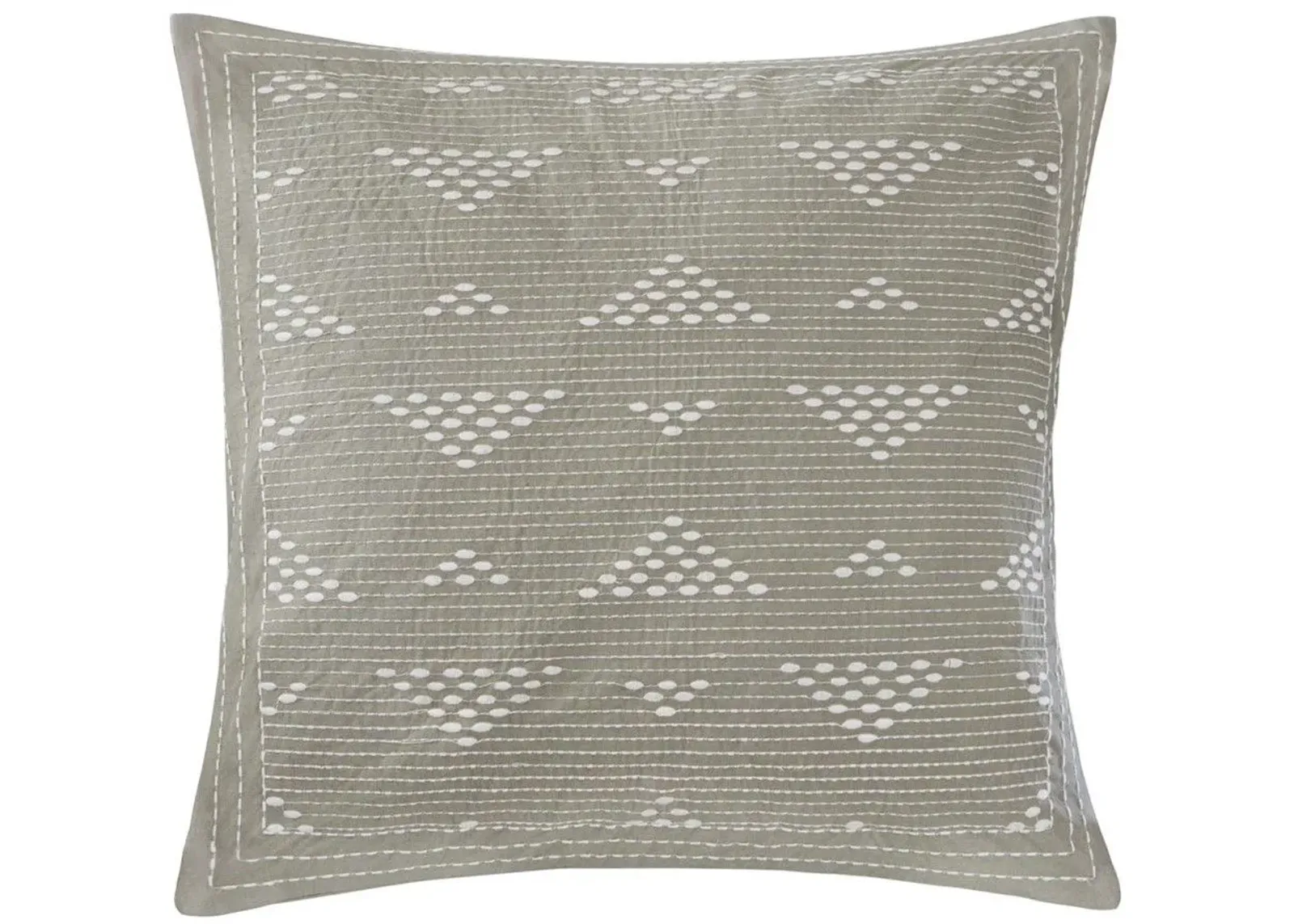 Olliix by INK+IVY Taupe Cario Embroidered Square Pillow