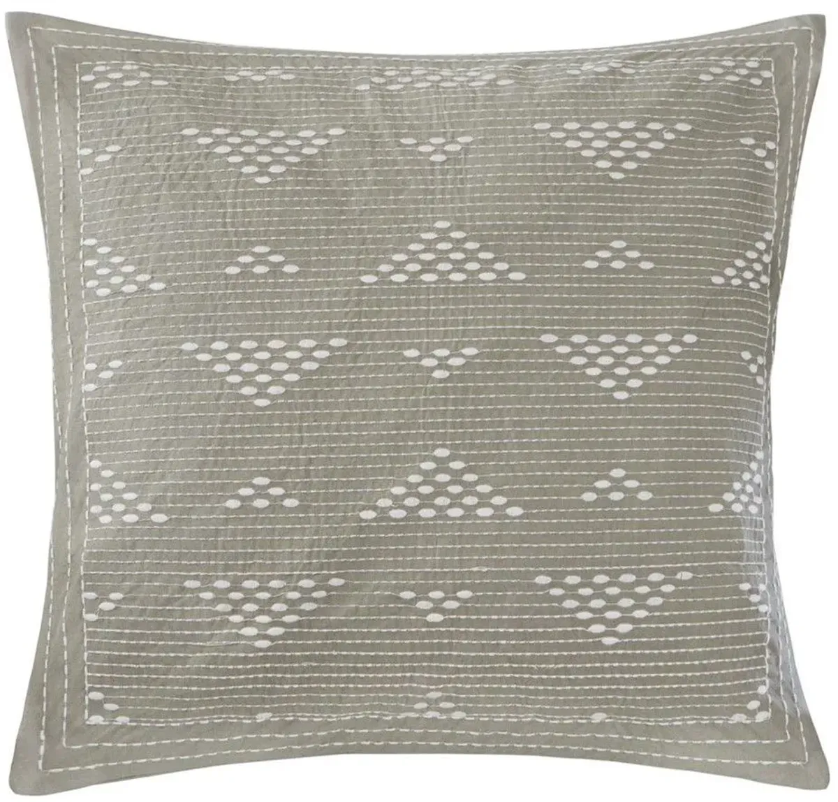 Olliix by INK+IVY Taupe Cario Embroidered Square Pillow