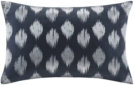 Olliix by INK+IVY Navy Nadia Dot Embroidered Oblong Pillow
