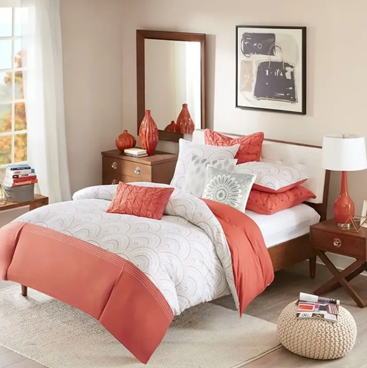 Olliix by INK+IVY Grey Sofia Embroidered Decorative Pillow