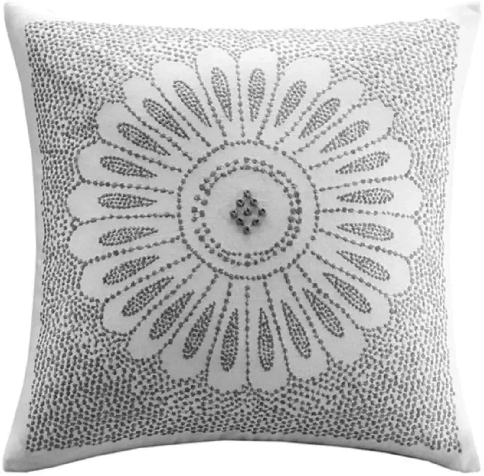 Olliix by INK+IVY Grey Sofia Embroidered Decorative Pillow