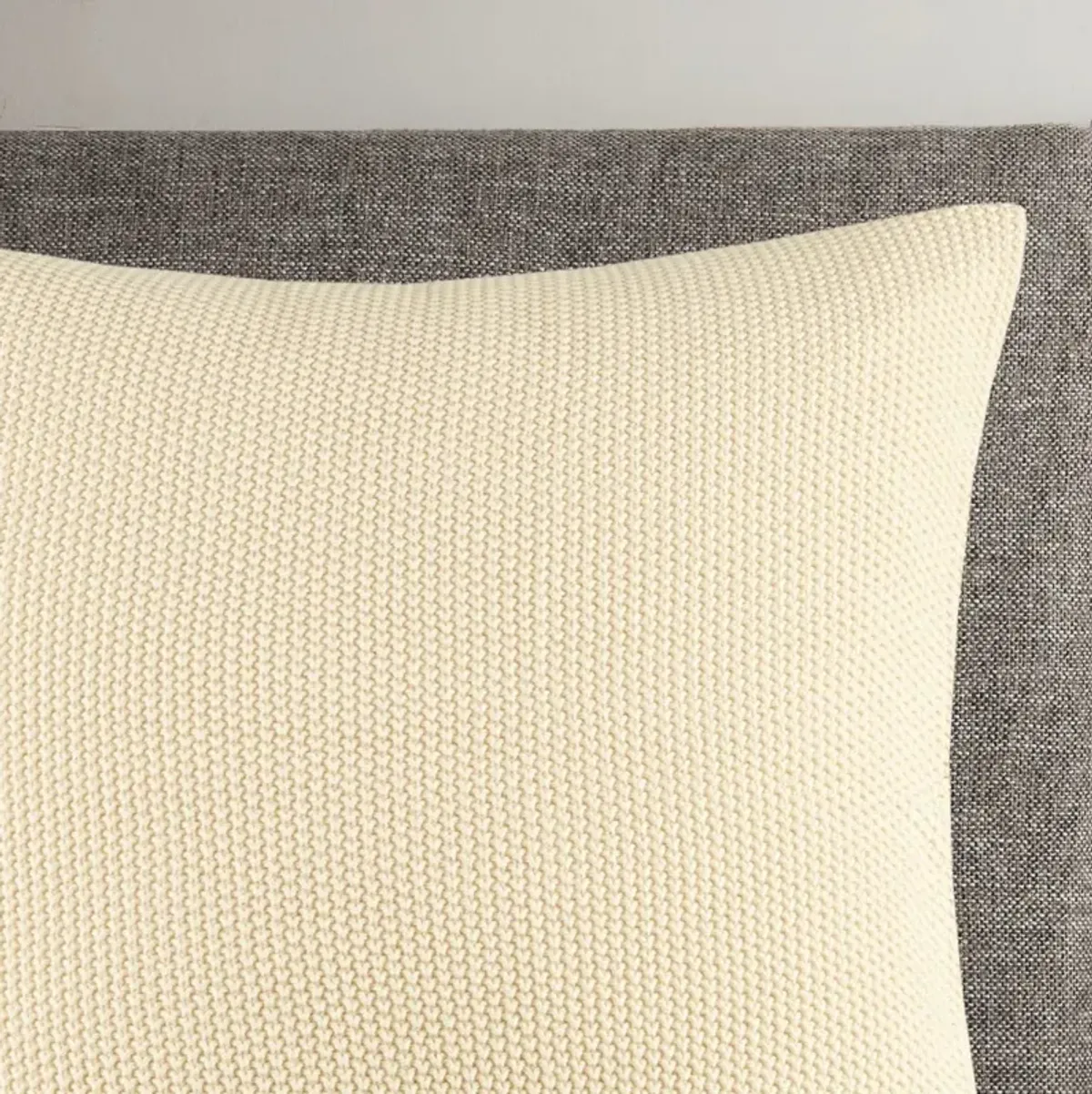 Olliix by INK+IVY Bree Knit Ivory  20" x 20" Square Pillow Cover