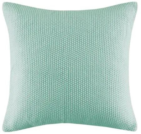 Olliix by INK+IVY Bree Knit Aqua 20" x 20" Square Pillow Cover