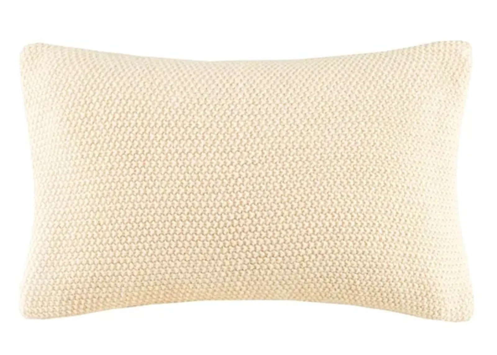 Olliix by INK+IVY Bree Knit Ivory 12" x 20" Oblong Pillow Cover