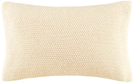 Olliix by INK+IVY Bree Knit Ivory 12" x 20" Oblong Pillow Cover