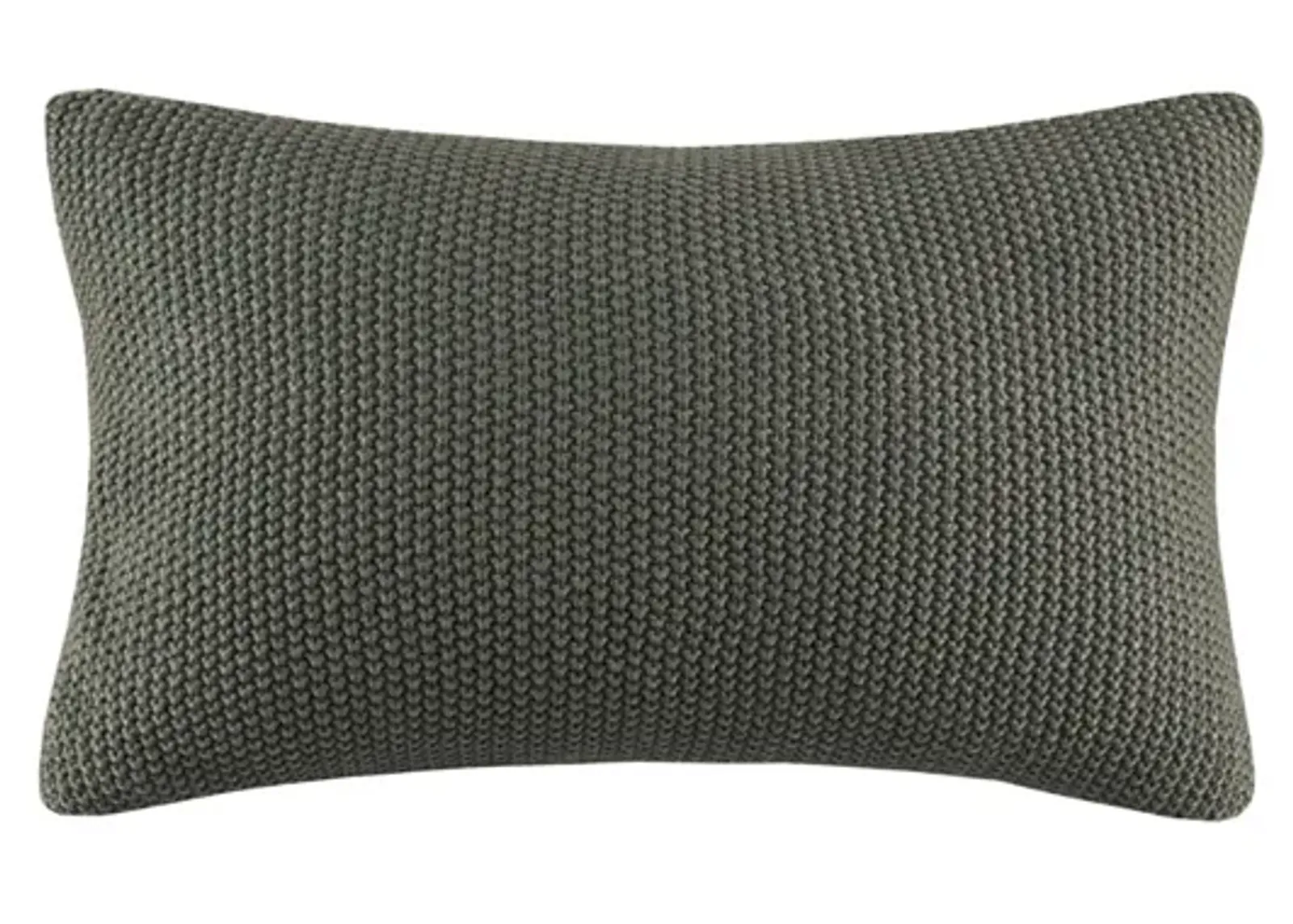 Olliix by INK+IVY Bree Knit Charcoal 12" x 20" Oblong Pillow Cover