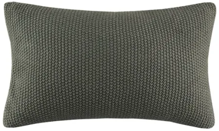 Olliix by INK+IVY Bree Knit Charcoal 12" x 20" Oblong Pillow Cover