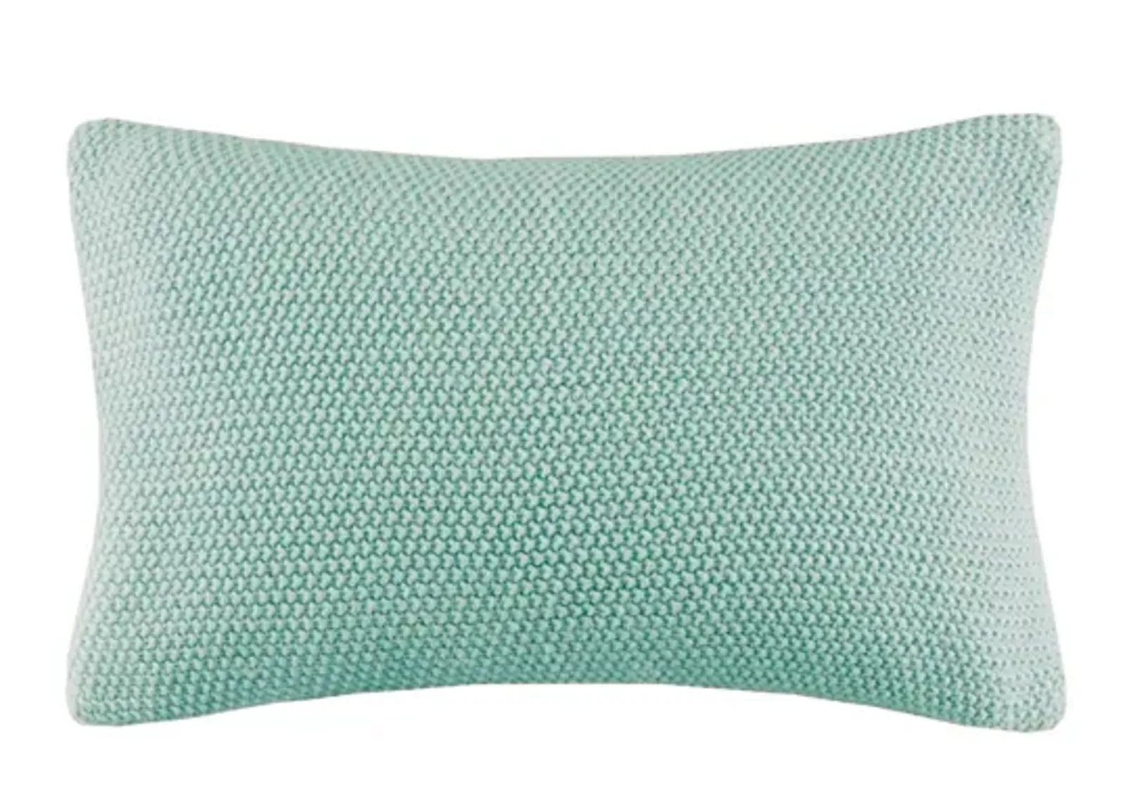 Olliix by INK+IVY Bree Knit Aqua 12" x 20" Oblong Pillow Cover