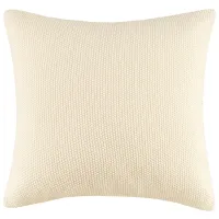 Olliix by INK+IVY Bree Knit Ivory 26" x 26" Euro Pillow Cover