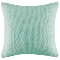 Olliix by INK+IVY Bree Knit Aqua 26" x 26" Euro Pillow Cover